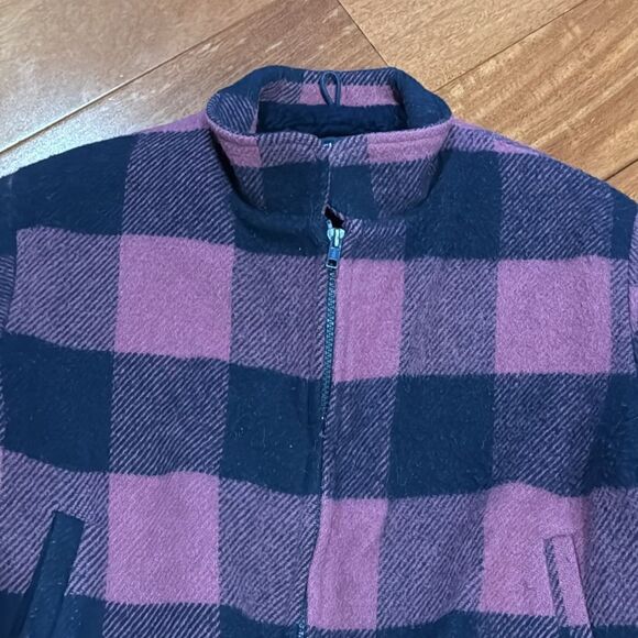 Woolrich Vintage Wool Jacket Plaid Zip Up Women’s Made In USA Bomber Style Sz M - Picture 2 of 9